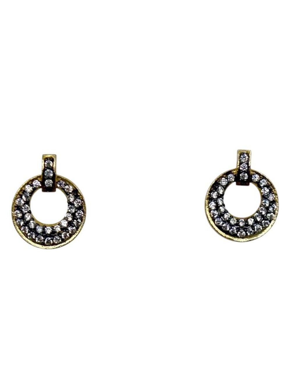FAS Gold Vermeil sterling silver cubic zirconia stud earrings - GM1012